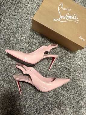 Christian Louboutin hot chick sling patent lining Rosie Lynn Rosie size 40